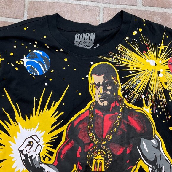 Born‎ Fly T-Shirt Men 3XLarge Black Multi THE INCREDIBLE...SUPER FLY Embroidered - Picture 2 of 10